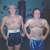 Peter Savage and Jake La Motta while training De Niro to box, NYC